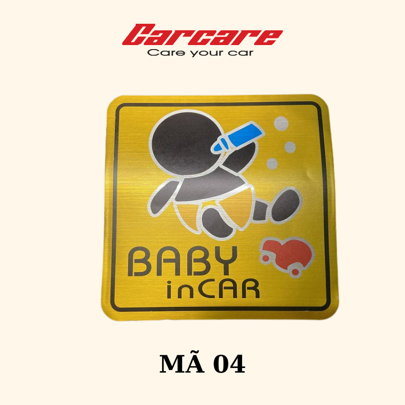 Tem dán xe ô tô Baby in car - Decal dán xe siêu cute