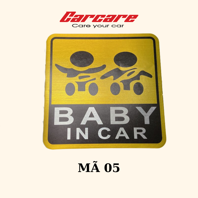 Tem dán xe ô tô Baby in car - Decal dán xe siêu cute