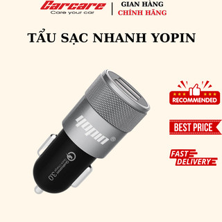 Tẩu sạc nhanh ô tô YOPIN tích hợp công nghệ sạc nhanh QC 3.0  - Tẩu sạc ô tô chính hãng