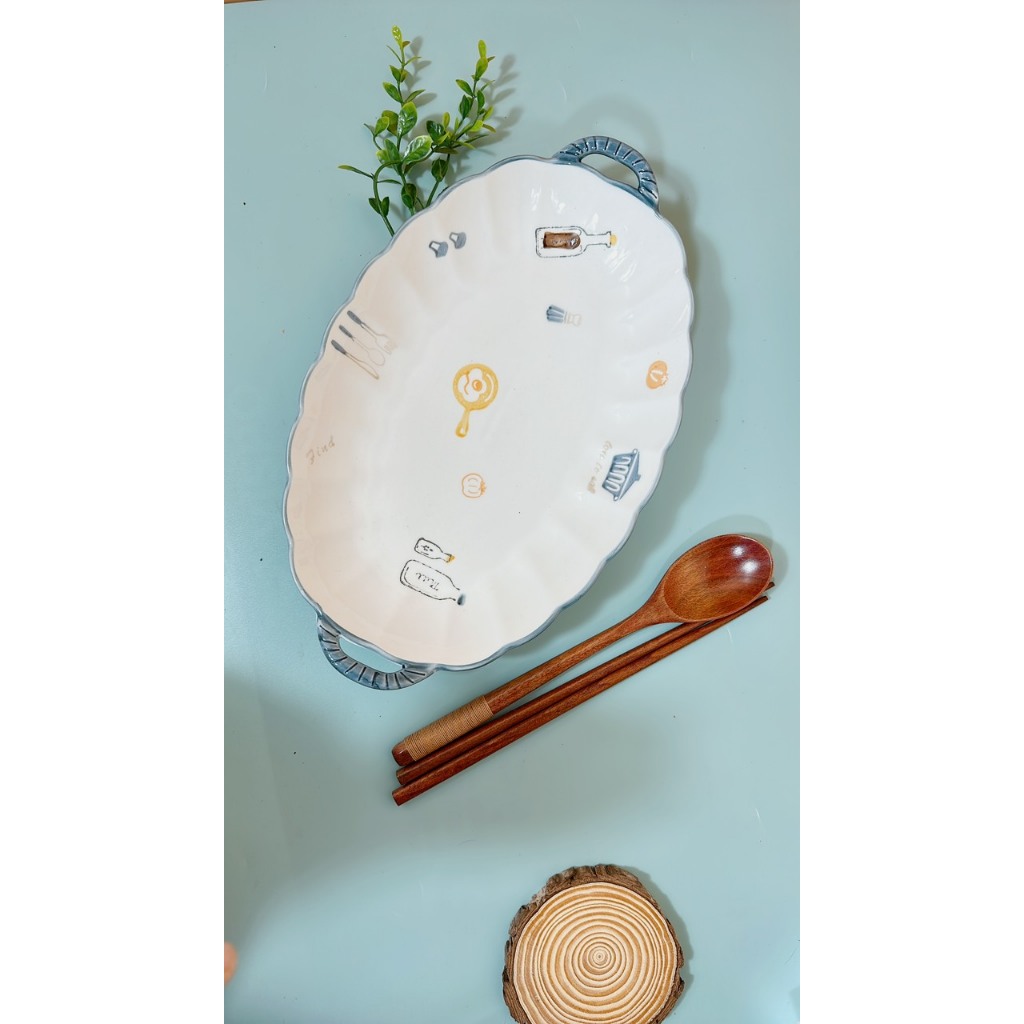 Bộ Bát Tách Lẻ Chén Đĩa Họa Tiết Bộ Đồ Ăn Phong Cách Bắc Âu Men Sáng Đẹp,Sử Dụng Được Cho Lò Vi Sóng Và Máy Rửa Bát