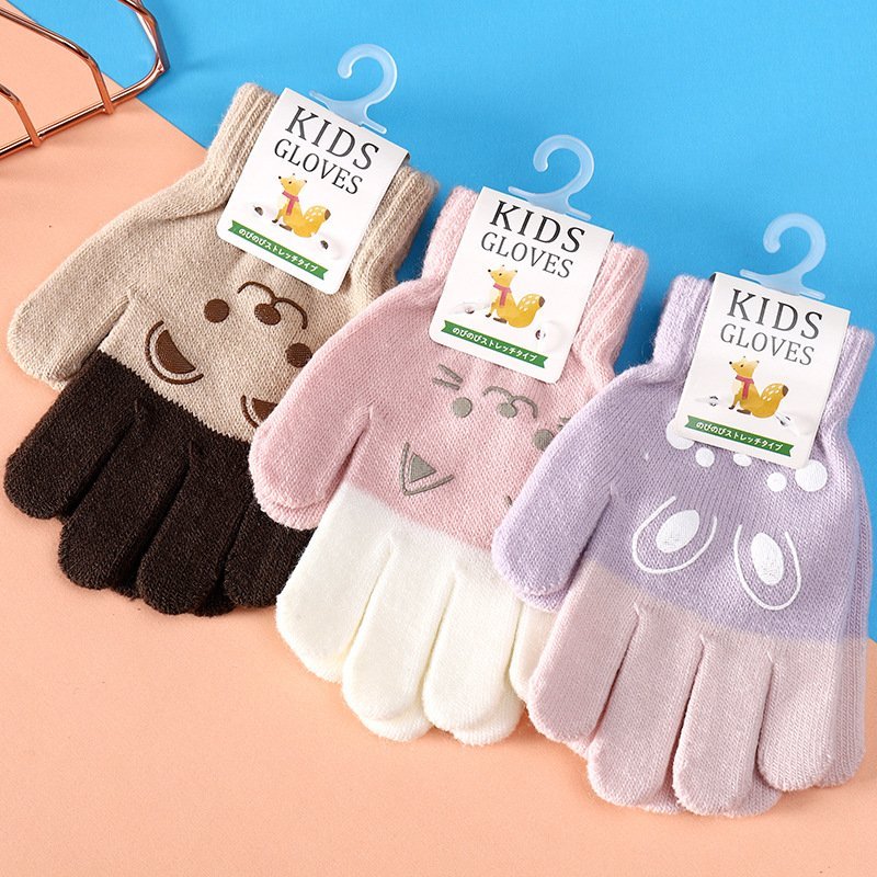 Găng Tay Len Họa Tiết Hoạt Hình Dễ Thương Giữ Ấm Mùa Đông Cho Bé Từ 4 - 8 Tuổi Suna Baby