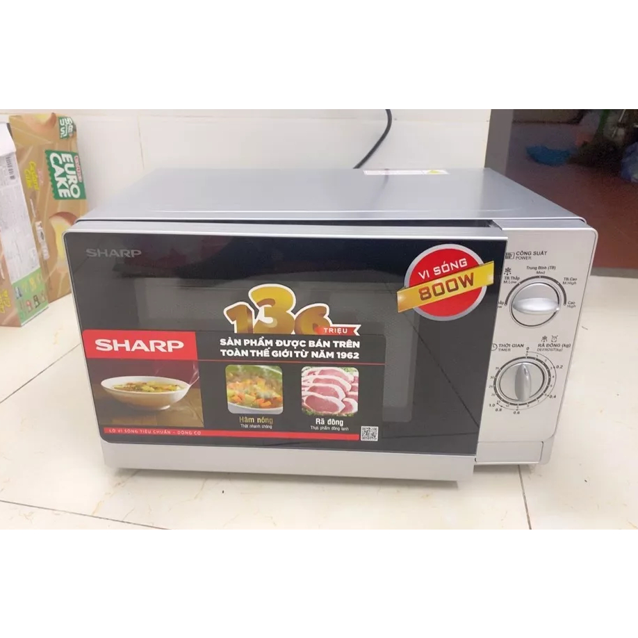Lò vi sóng Sharp R-202VN-S 20 lít, không nướng, chính hãng, bảo hành 12 tháng