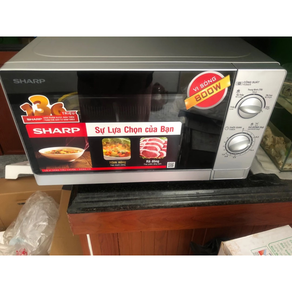 Lò vi sóng Sharp R-202VN-S 20 lít, không nướng, chính hãng, bảo hành 12 tháng