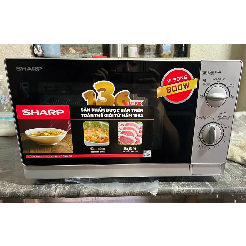 Lò vi sóng Sharp R-202VN-S 20 lít, không nướng, chính hãng, bảo hành 12 tháng