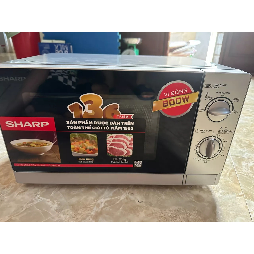 Lò vi sóng Sharp R-202VN-S 20 lít, không nướng, chính hãng, bảo hành 12 tháng
