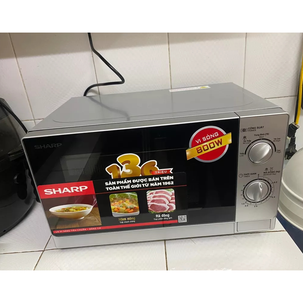 Lò vi sóng Sharp R-202VN-S 20 lít, không nướng, chính hãng, bảo hành 12 tháng