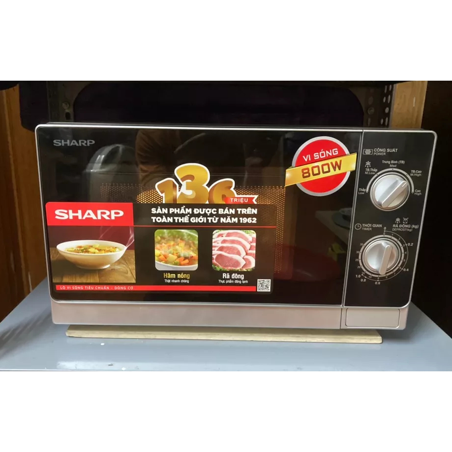 Lò vi sóng Sharp R-205VN-S 20 lít, không nướng, chính hãng, bảo hành 12 tháng