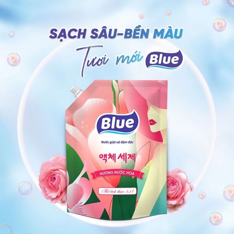 Nước Giặt BLUE Hàn Quốc Hương Nước Hoa Túi 2,1 Lít