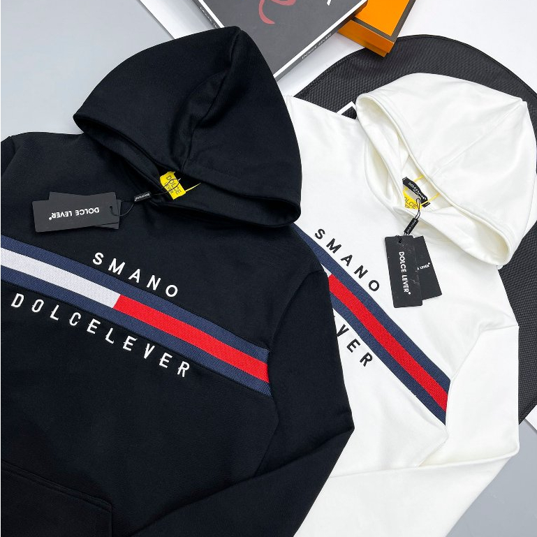Áo Hoodie Tomy In Trước Ngực 3 Sọc Mũ Trùm Đầu - Áo Nỉ Hoodie Nam Nữ Chất Nỉ Hot Trend 2023