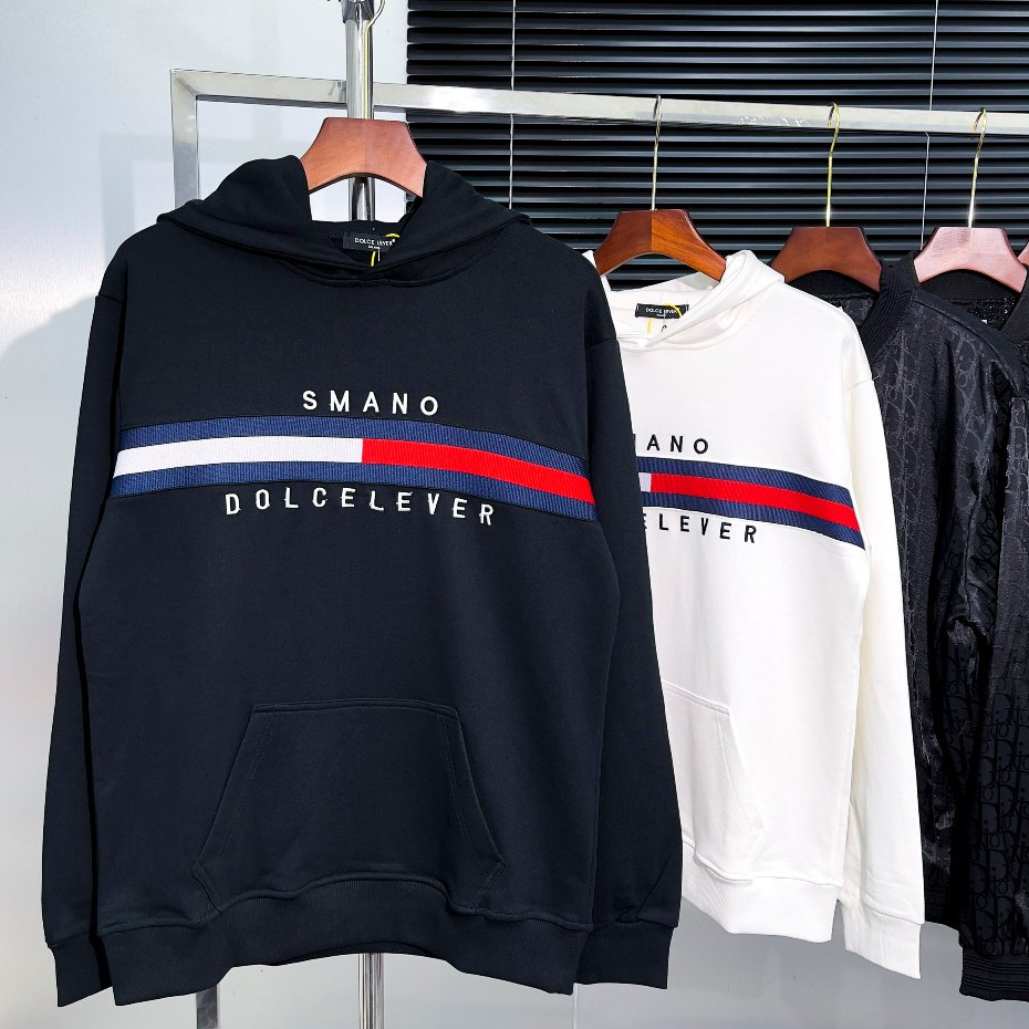 Áo Hoodie Tomy In Trước Ngực 3 Sọc Mũ Trùm Đầu - Áo Nỉ Hoodie Nam Nữ Chất Nỉ Hot Trend 2023