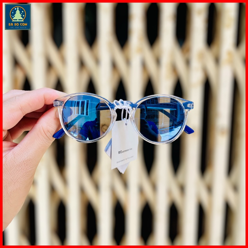 Kính râm trẻ em Reserved size 2-4 tuổi gọng trong, chống UV đeo cực đẹp, đầy đủ tem tag chuẩn Auth