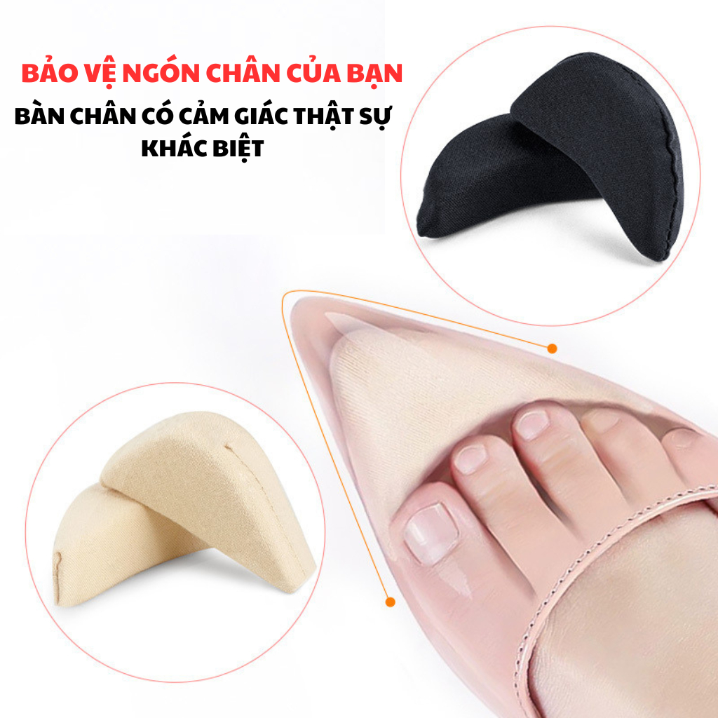 Cặp lót giày cao gót nữ đệm êm ngón chân cao cấp, chất liệu cao su non