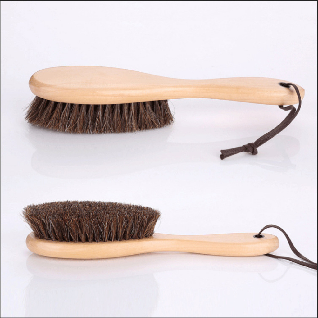 Bộ bàn chải đánh giày làm sạch, đánh bóng cho giày da và da lộn chính hãng - Chà giày da đen, da nâu, da lộn