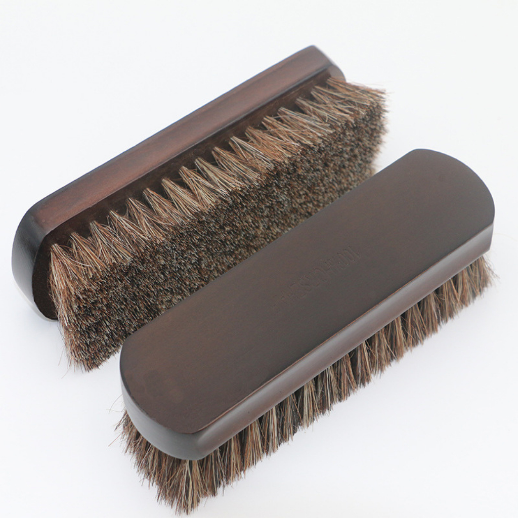 Bộ bàn chải đánh giày làm sạch, đánh bóng cho giày da và da lộn chính hãng - Chà giày da đen, da nâu, da lộn