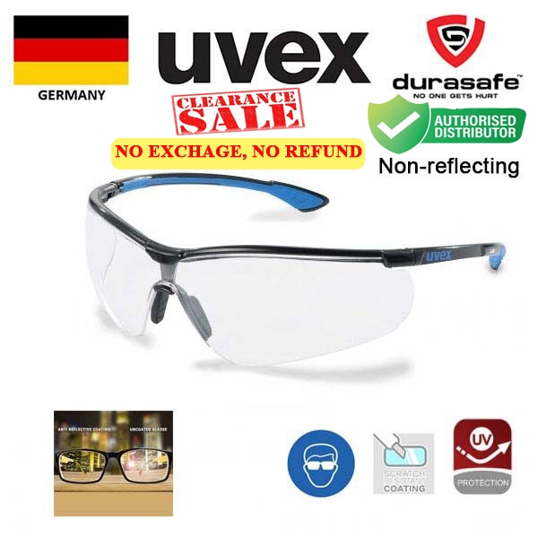Kính UVEX 9193838 Sportstyle AR Black/Blue (lớp phủ chống phản chiếu) tặng hộp chống sốc kèm khăn lau
