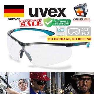 Kính bảo hộ dáng thể thao UVEX 9193376 Sportstyle Gọng Đen phối Xanh, tròng Trong suốt Supravision Extreme, (kèm hộp)