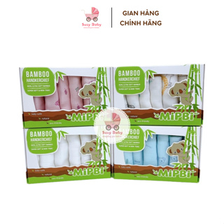 Set 6 khăn sữa Mipbi sợi tre 3 lớp 30x30cm cho bé
