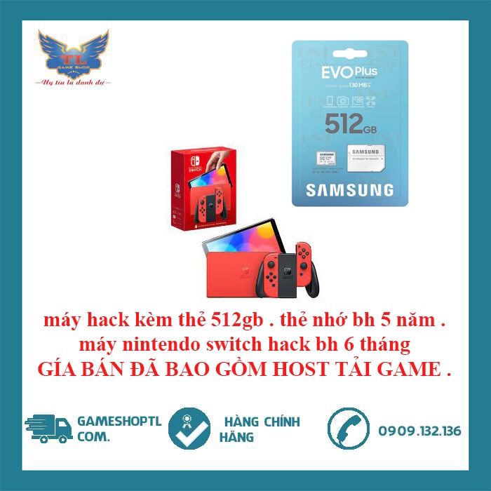 Nintendo Switch OLED Model Mario Red Edition - H-a-ck Kèm thẻ - Bảo hành 6 tháng