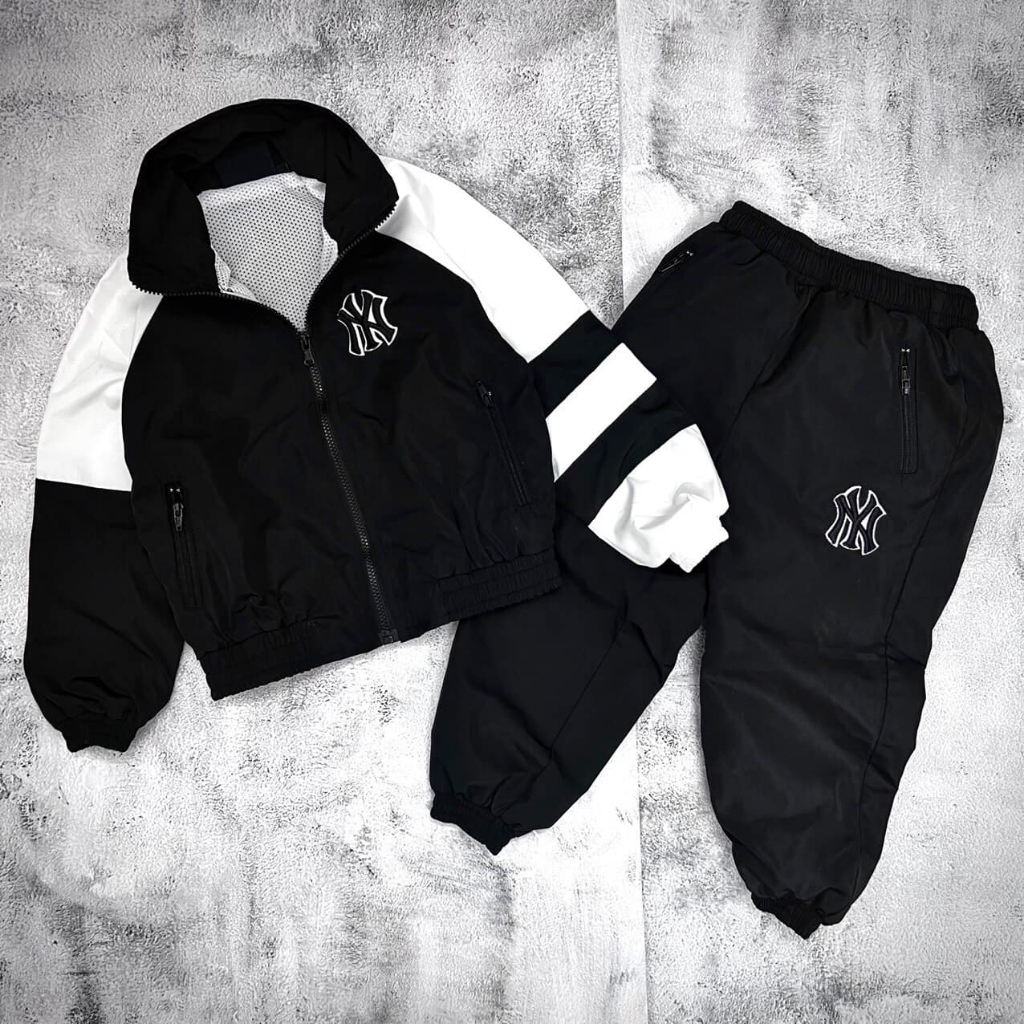 Bộ gió NY 2 lớp,chất gió dày dặn chống nước phong cách sành điệu thể thao cho bé trai-gái 10-40kg