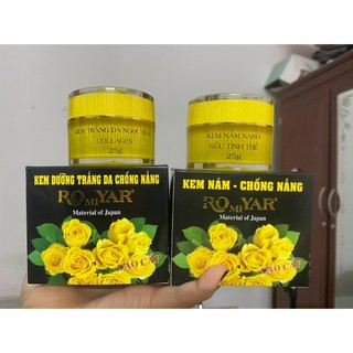 Combo 1 hủ nám vàng 25g và 1 hủ dưỡng trắng da chống nắng 25g romiyar