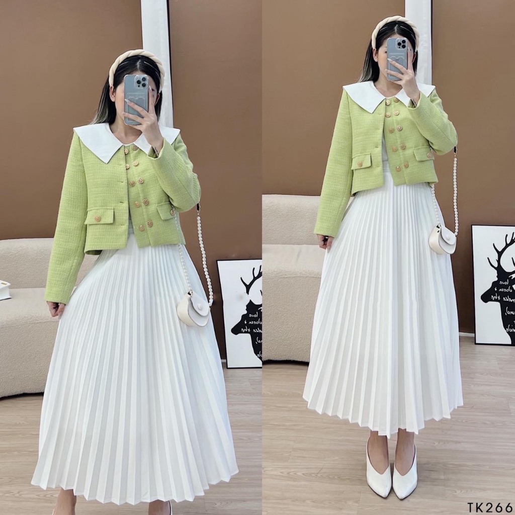 Chân váy dài dập ly - TK266, Em chân váy quốc dân chưa bao giờ hết HOT