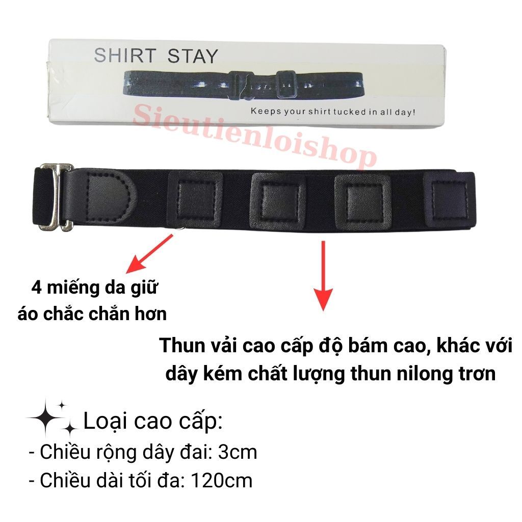 Đai giữ áo sơ mi nam nữ gọn gàng thanh lịch - Đai sơ vin giữ áo sơmi loại tốt siêu tiện lợi