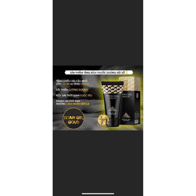 Gel titan god Nga tăng kích thước hàng chuẩn loại 1 Nga lọ 50ml
