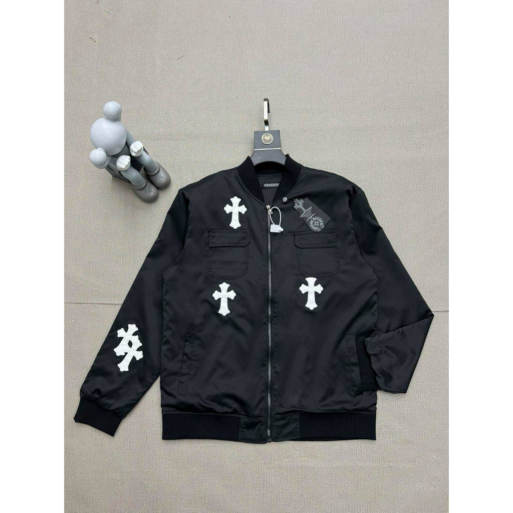 Áo Khoác Bomber Chorme Họa Tiết Chữ Thập . Áo Khóa Chữ Thập Siêu Cấp