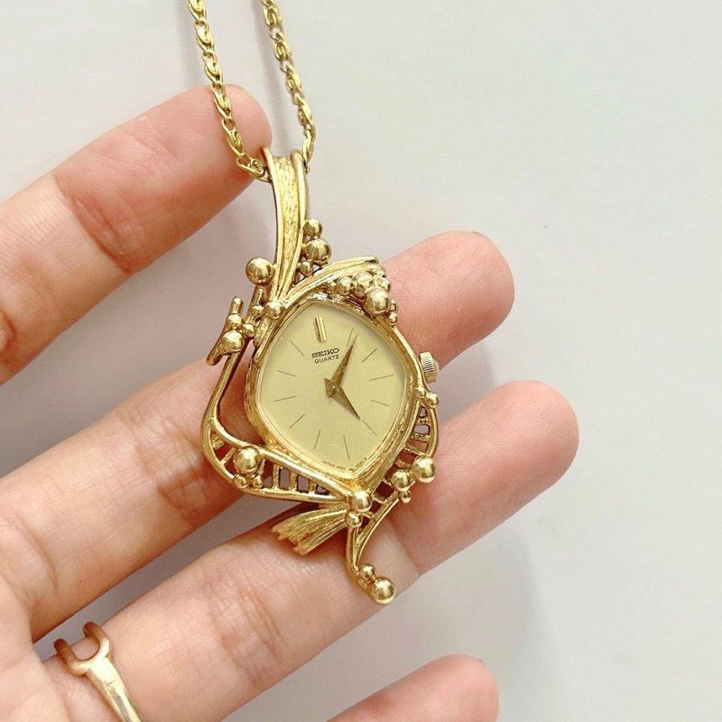 Dây chuyền mặt đồng hồ hiệu Seiko, hàng si - Secondhand watch Seiko