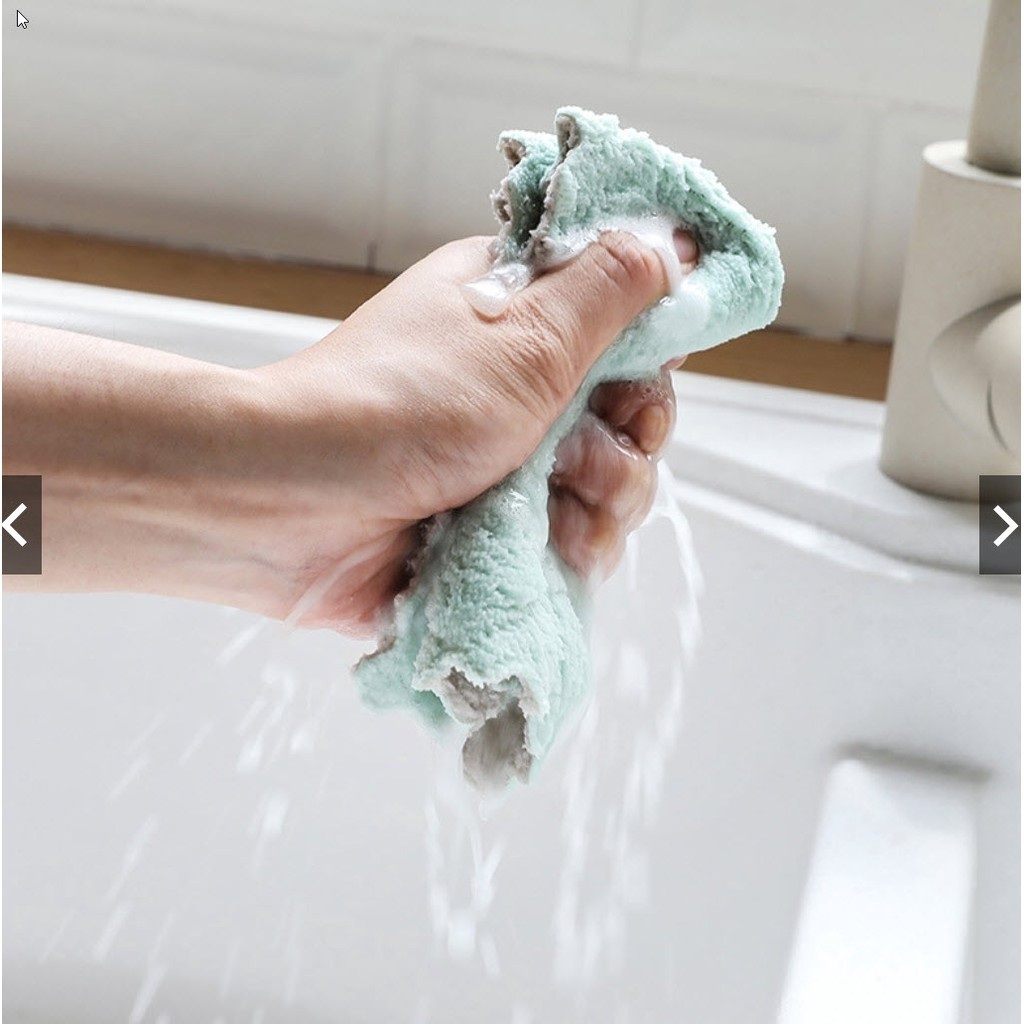 Khăn lau bếp đa năng hàng loại 1 thấm hút nước, vải lông mềm mịn, lau khô nước, giặt siêu nhanh khô