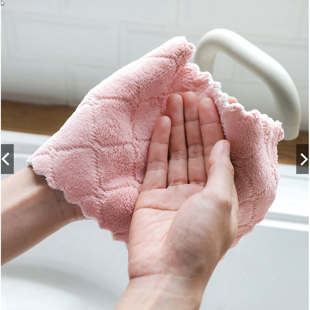 Khăn lau bếp đa năng hàng loại 1 thấm hút nước, vải lông mềm mịn, lau khô nước, giặt siêu nhanh khô