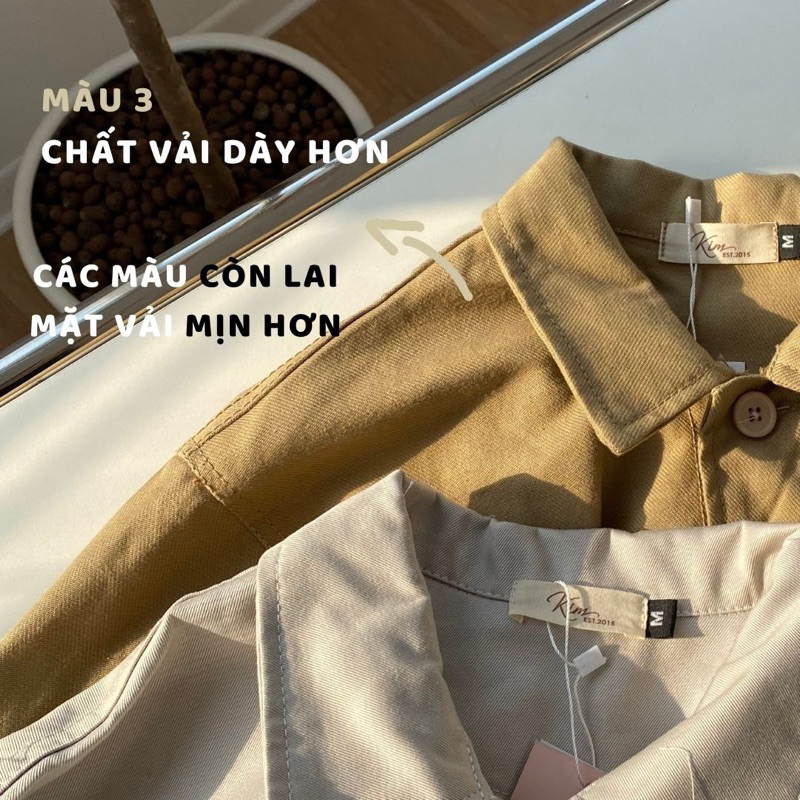 KIM-KAKI JACKET- 5 màu- Áo khoác kaki dáng ngắn, có túi 2 bên