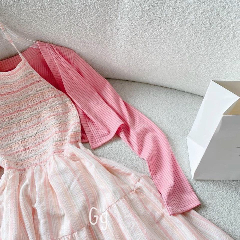 Đầm maxi đi biển kèm áo khoác TRIPBLE T DRESS - Free size