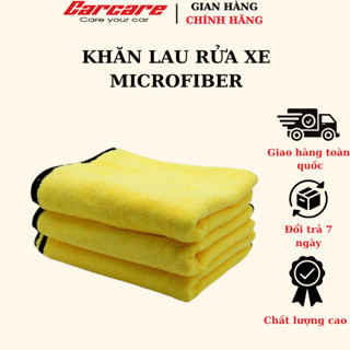 Khăn lau rửa xe Microfiber siêu thấm siêu mịn vệ sinh ô tô, xe máy 2 lớp