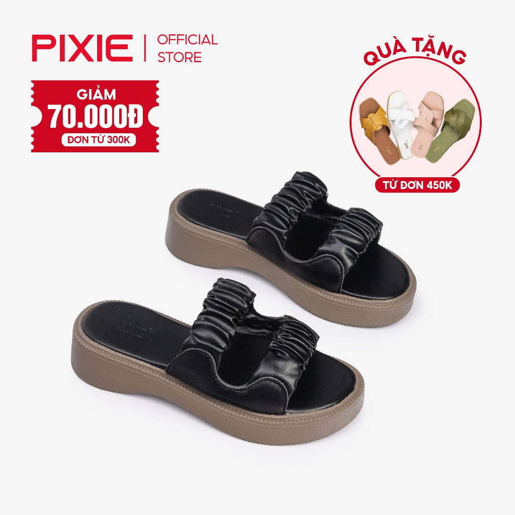 Dép Đế Xuồng 3cm Hai Quai Bèo Nhún E181- Pixie