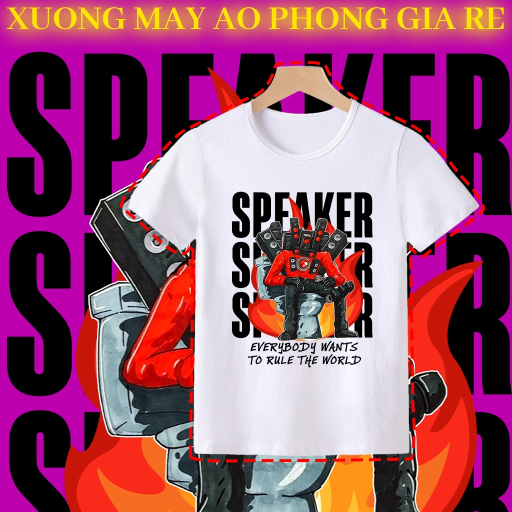Áo Thun Titan Speakerman Skibidi Ngồi Toilet - Quái Vật Người Loa dành cho bé
