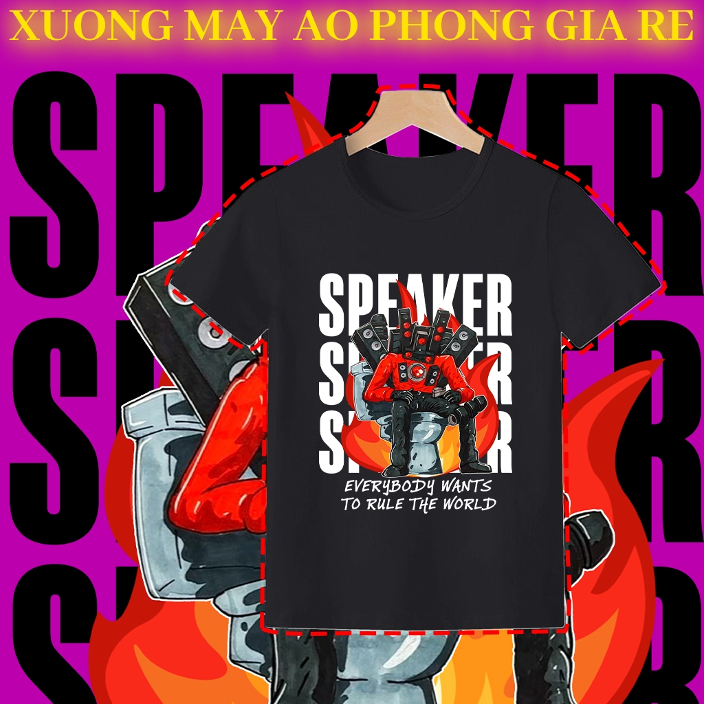 Áo Thun Titan Speakerman Skibidi Ngồi Toilet - Quái Vật Người Loa dành cho bé