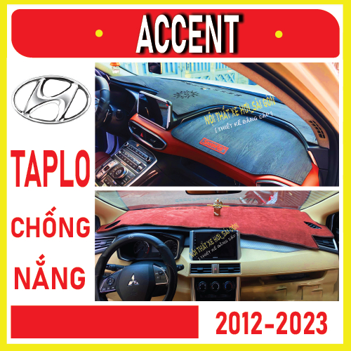 Thảm taplo xe Hyundai Accent 2007 đến 2023 da carbon, thảm nhung, thảm che nắng chống nóng da carbon cao cấp
