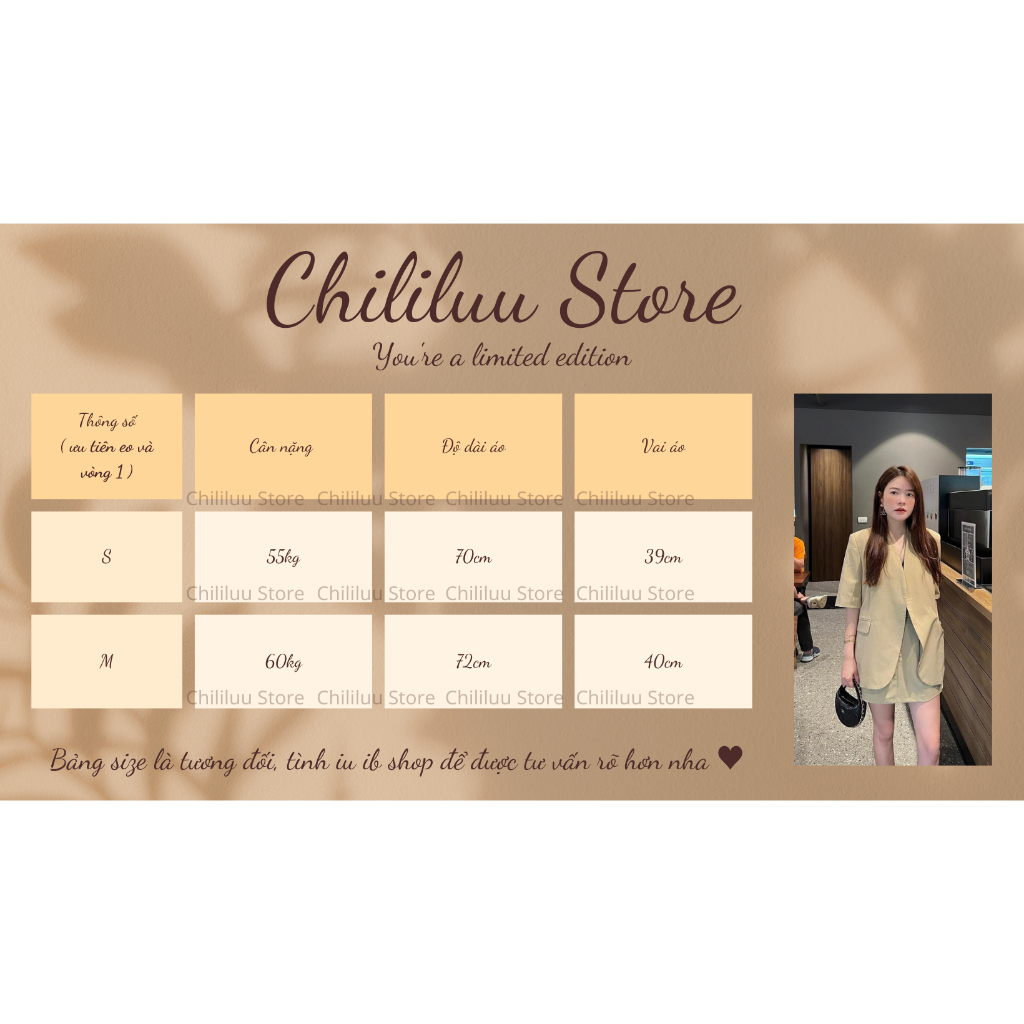 Áo blazer nữ Chililuu Áo vest nữ vạt tròn ngắn tay khoác ngoài hai lớp sang chảnh năng động