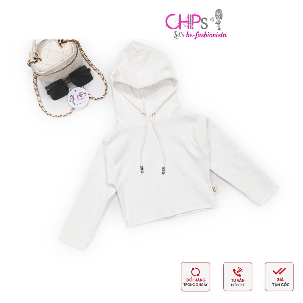 Áo Hoodie Dáng Croptop Thu Đông Phong Cách Hiện Đại Cho Bé Gái