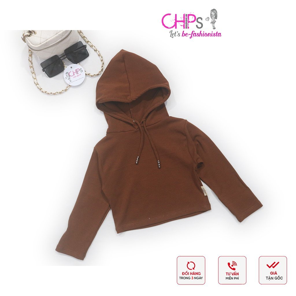 Áo Hoodie Dáng Croptop Thu Đông Phong Cách Hiện Đại Cho Bé Gái