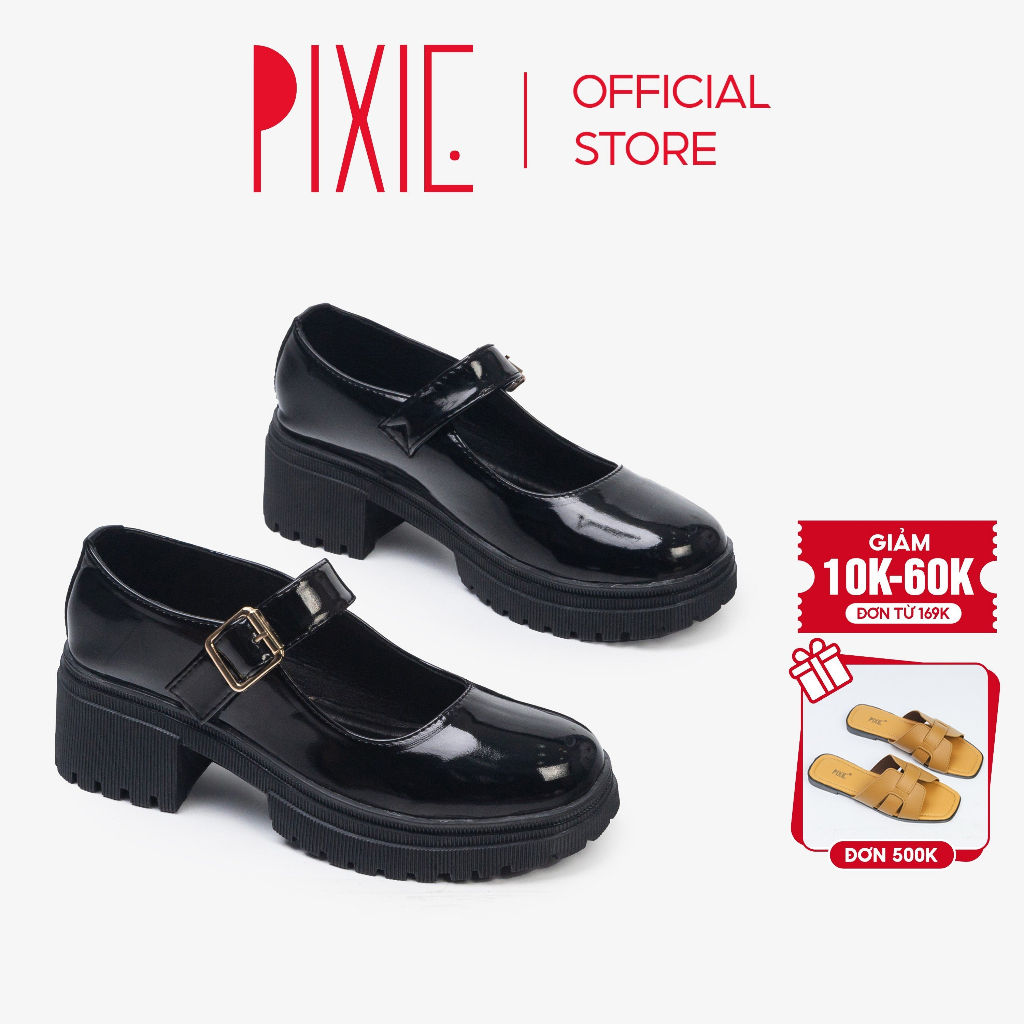 Giày Cao Gót Oxford 5cm Quai Cài Ngang E145- Pixie