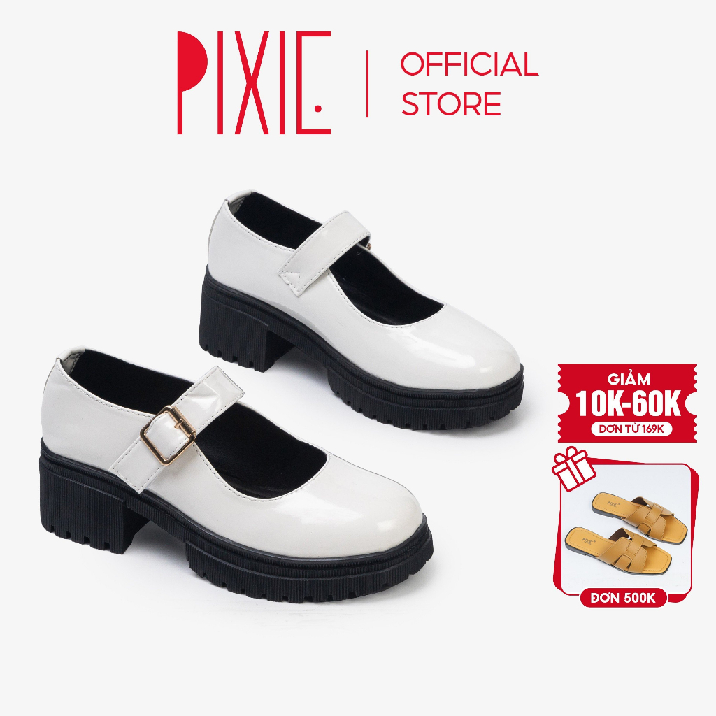 Giày Cao Gót Oxford 5cm Quai Cài Ngang E145- Pixie