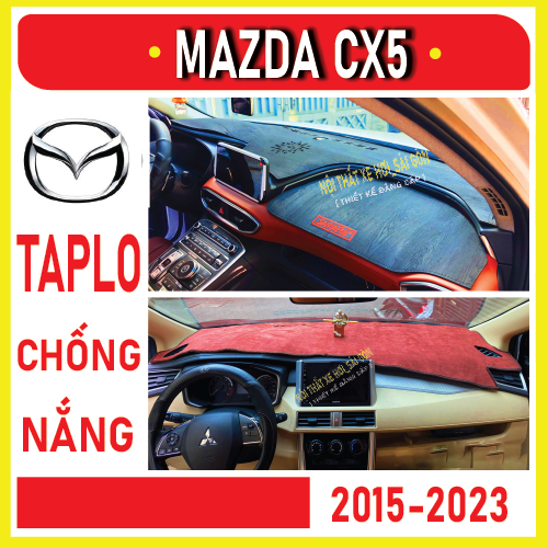 Thảm taplo xe Mazda CX5 2018 đến 2023 da carbon, thảm nhung, thảm che nắng chống nóng da carbon cao