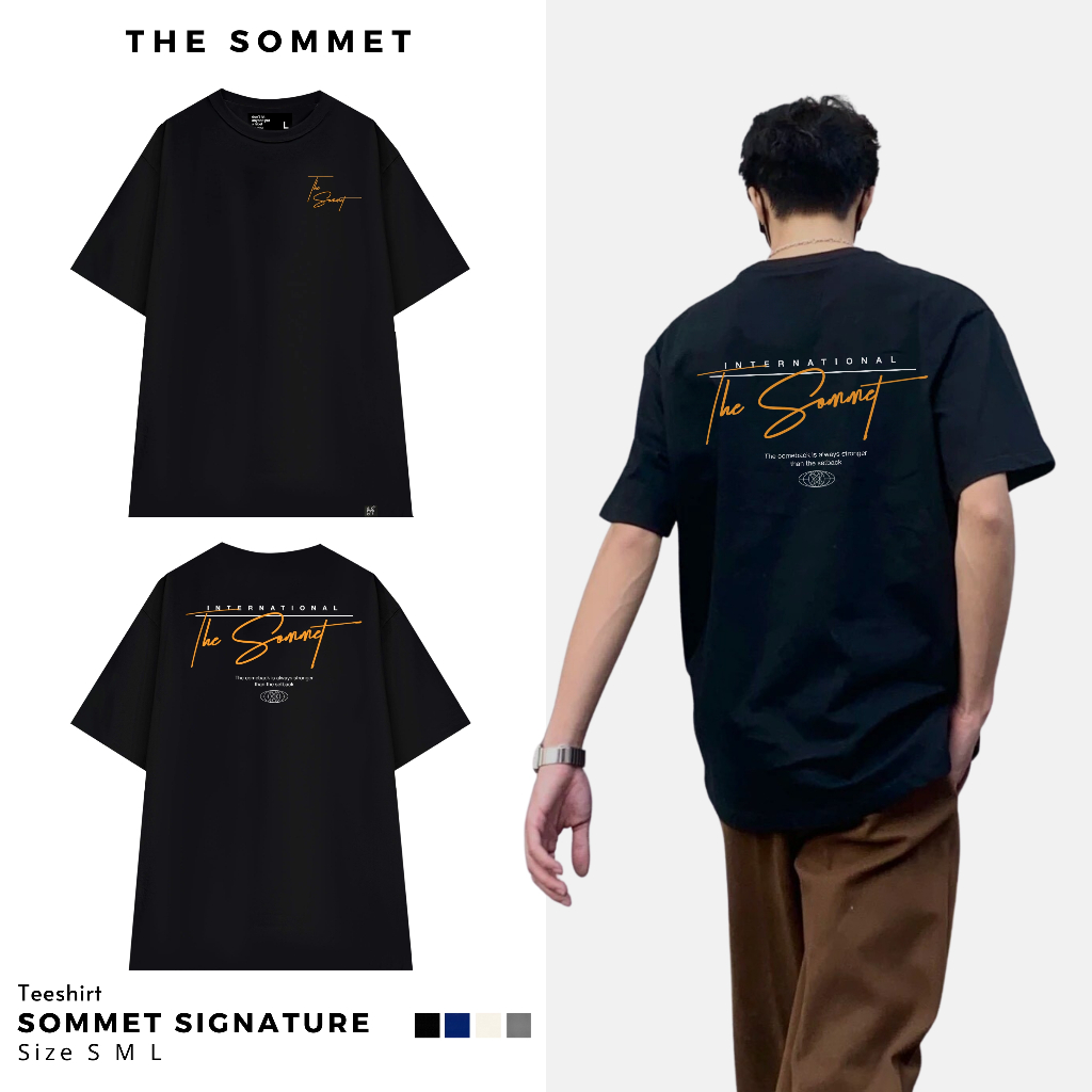 Áo Thun Unisex Local Brand The Sommet Màu Đen Oversize Signature Tee - TBS07