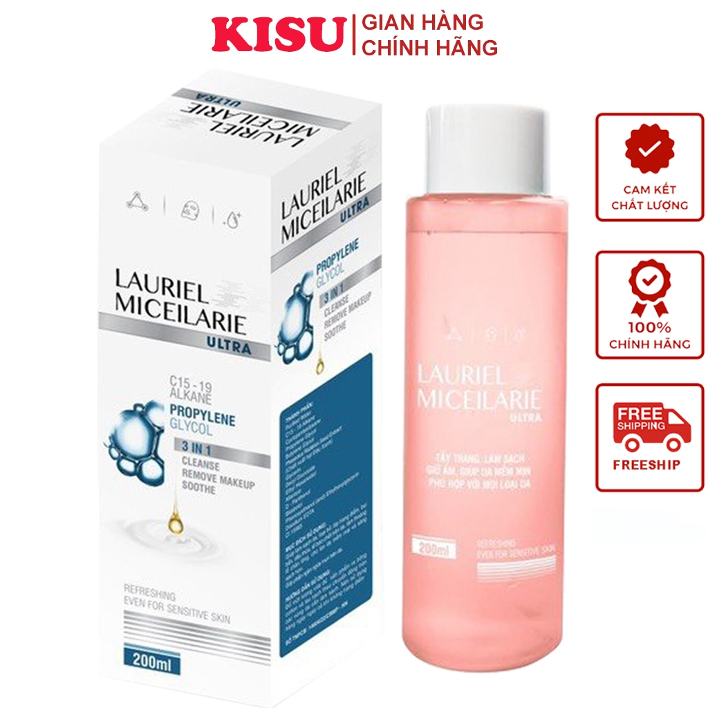 Nước Tẩy Trang Hoa Hồng Làm Sạch Mềm Mịn Tươi Mát Da - Lauriel Micel Larie Ultra 3in1 200Ml