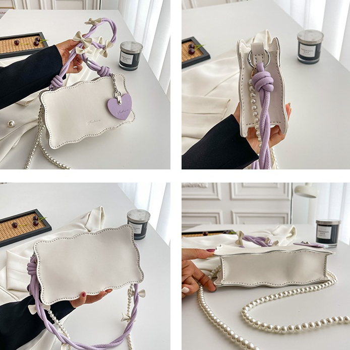 Túi tự đan S&B HANDMADE đeo vai da pu thắt nơ dây xoắn xinh xắn làm quà  bạn gái ý nghĩa