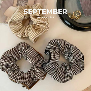 Dây Buộc Tóc, Dây Cột Tóc Scrunchies Phối Sọc Cá Tính September Accessories