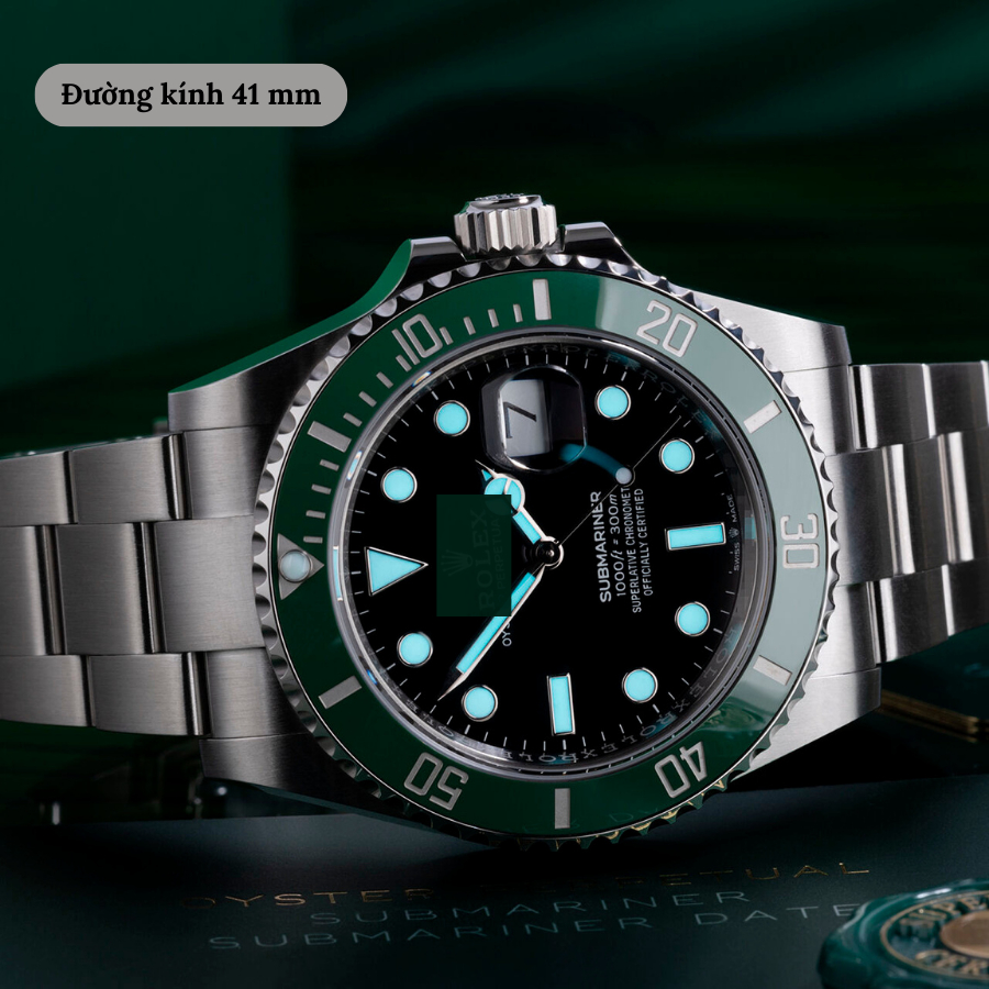 Đồng hồ cơ nam RLX Submariner Date 126610 vòng Benzel xoay, mặt kính Mineral, chống nước 5 ATM,dây thép đeo tay cao cấp