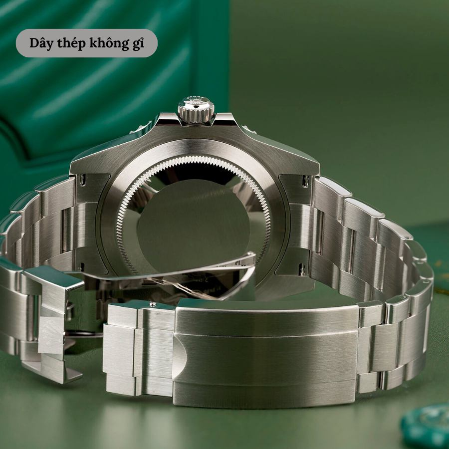 Đồng hồ cơ nam RLX Submariner Date 126610 vòng Benzel xoay, mặt kính Mineral, chống nước 5 ATM,dây thép đeo tay cao cấp